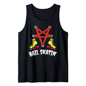 Hail Skatin' Vintage Satan Punk Skating Roller Derby Tank Top