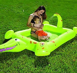 Poolmaster Crocodile Spray Inflatable Kiddie Swimming & Wading Pool for Toddlers