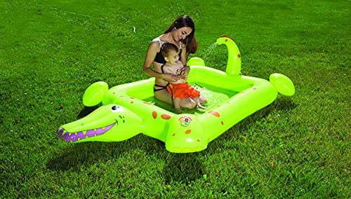 Poolmaster Crocodile Spray Inflatable Kiddie Swimming & Wading Pool for Toddlers