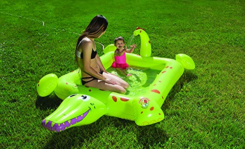 Poolmaster Crocodile Spray Inflatable Kiddie Swimming & Wading Pool for Toddlers