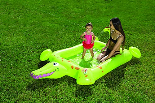 Poolmaster Crocodile Spray Inflatable Kiddie Swimming & Wading Pool for Toddlers