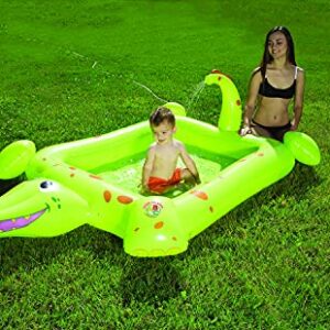 Poolmaster Crocodile Spray Inflatable Kiddie Swimming & Wading Pool for Toddlers