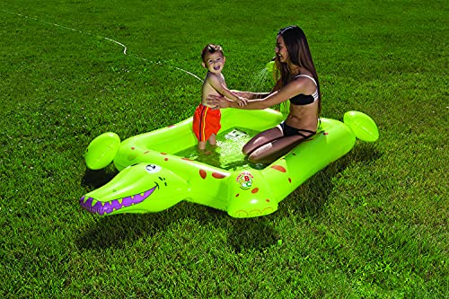 Poolmaster Crocodile Spray Inflatable Kiddie Swimming & Wading Pool for Toddlers