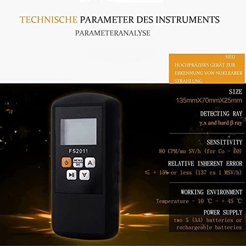 ZCM-JSD Geiger Counter Radiation Detector, Handheld High Accuracy Nuclear Radiation Meter ith 3 Alarm Modes,Body Radiation Dose Equivalent X γ Hard β Rays Detector