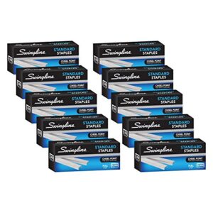 Swingline Staples, Standard, 1/4" Length, 210/Strip, 5000/Box, 10 Pack (35111) Packaging may vary