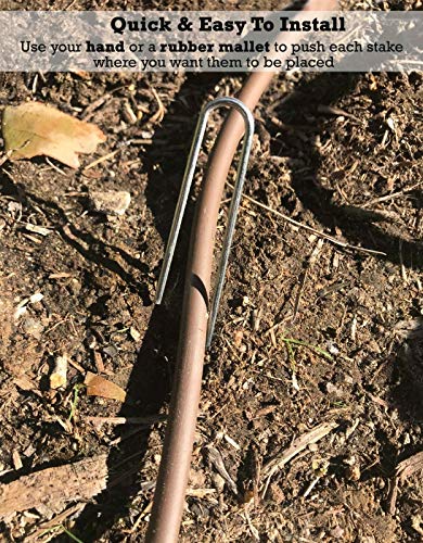 Sandbaggy DRIP TUBING Stakes Landscape Staples | 5 inch Length | Drip Anchors | Landscape Pins | Lawn Nails | Garden Stakes | Designed to Hold Drip Tubing Up to 1/4" Diameter | Pack of 100