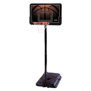 lifetime 90040 height adjustable portable basketball system, 44 inch backboard, black/orange