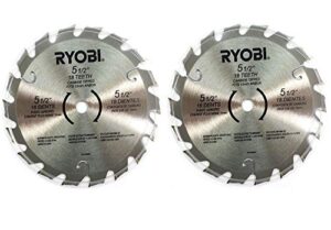 (2) ryobi 5 1/2″ 18 tooth carbide-tipped circular saw blades fit 10mm arbor