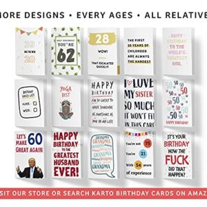 Happy 60th Birthday Card for Men Women, Funny 60th Birthday Cards for Husband Wife Dad Mom Brother Sister Friend, 60 Years Old Birthday Card, 60 Birthday Card with Envelope, Karto Yellow Childhood