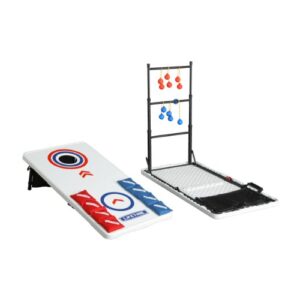 lifetime heavy duty outdoor cornhole, ladderball game and table combo set, 48 x 24 x 27.5 inches; 48 pounds