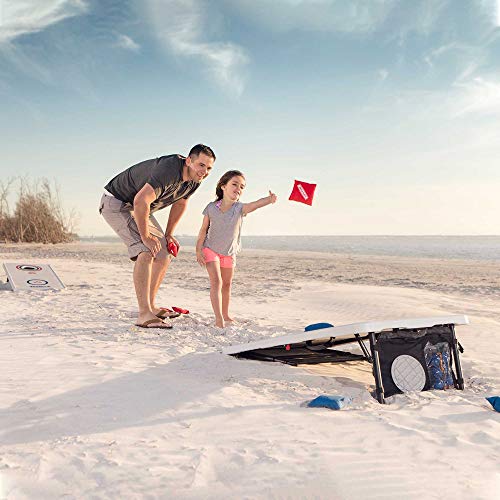 Lifetime Heavy Duty Outdoor Cornhole, Ladderball Game and Table Combo Set, 48 x 24 x 27.5 inches; 48 Pounds