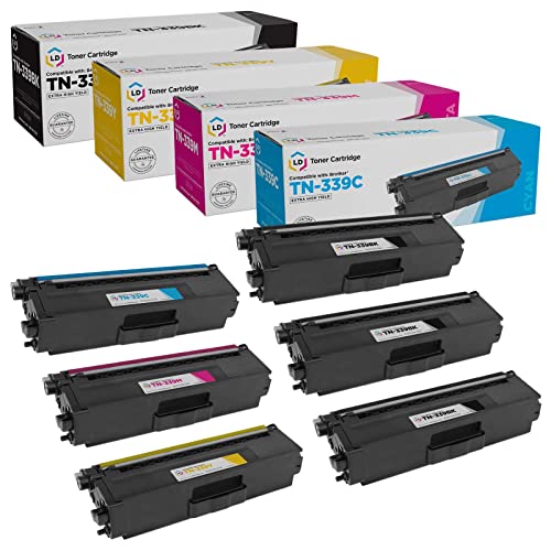 LD Products Compatible Toner Cartridge Replacements for Brother TN339 TN-339 Extra High Yield (3 Black, 1 Cyan, 1 Magenta, 1 Yellow, 6-Pack) for use in HL-L9200CDW, HL-L9200CDWT, & MFC-L9550CDW