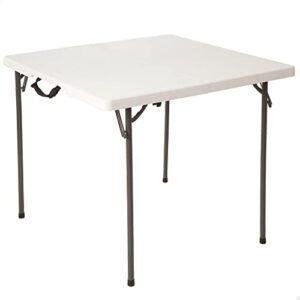 lifetime 80273 fold in half square table, 34 inch, white