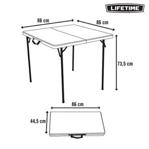 Lifetime 80273 Fold in Half Square Table, 34 Inch, White