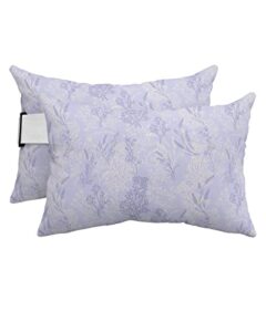recliner head pillow ledge loungers chair pillows with insert flower spring simple hand painted plant lavender purple lumbar pillow with adjustable strap patio garden cushion for bench couch, 2 pcs