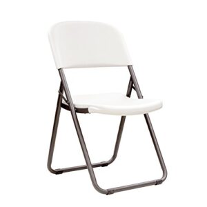 lifetime 80155 loop leg folding chair, white granite , pack of 4