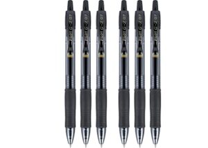 pilot g2 premium refillable & retractable rolling ball gel pens, fine point, black ink, 6 pack
