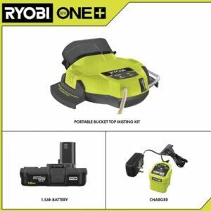 RYOBI - 18V Portable Bucket Top Misting Kit with 1.5 Ah Battery and 18V Charger - PMP01K