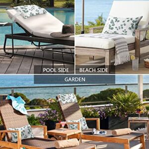 Recliner Head Pillow Ledge Loungers Chair Pillows with Insert Summer Leaves Pattern Lumbar Pillow with Adjustable Strap Outdoor Waterproof Patio Pillows for Couch Beach Pool Office Chair, 2 PCS