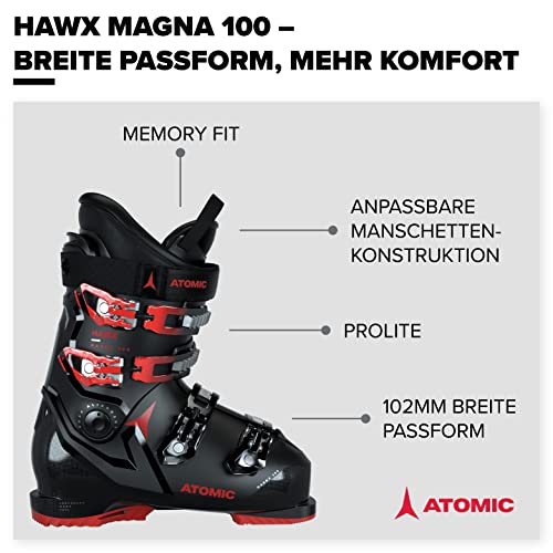 Atomic HAWX Magna 100 R, Ski Boots Unisex Adult, Black/Red, 46 EU, Black Red, 11.5 UK, AE502700029X