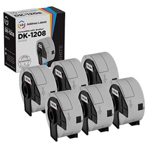 ld compatible address label replacement for brother dk-1208 1.4 in x 3.5 in (400 labels, 6-pack)