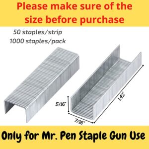 Mr. Pen- Staples for Staple Gun, Light Duty, 5/16 Inch, 8 mm, 1000/Box, 1 Box, Staples for Stapler Gun, Staple Gun Staples, Staples for a Staple Gun, Fine Wire Staples, Only for Mr. Pen Staple Gun Use