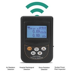 Beta Gamma X Ray Tester, 5 Dose Rate Unit High Accuracy Professional Nuclear Radiation Meter 8 Alarm Thresholds US Plug 100‑240V for Isotope Detection