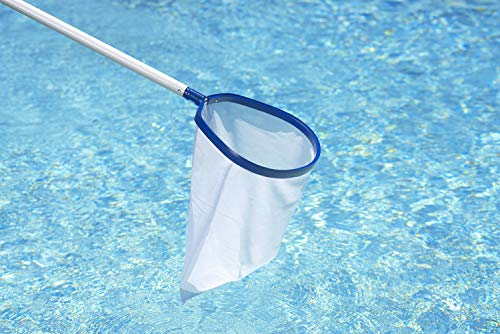 Poolmaster 21189 Finisher Swimming Pool Leaf Rake with Mesh Net, Classic Collection, Medium, White