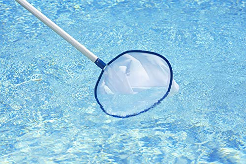 Poolmaster 21189 Finisher Swimming Pool Leaf Rake with Mesh Net, Classic Collection, Medium, White