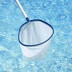 Poolmaster 21189 Finisher Swimming Pool Leaf Rake with Mesh Net, Classic Collection, Medium, White