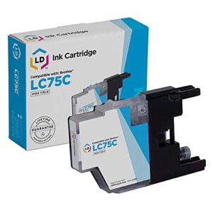 ld compatible ink cartridge replacement for brother lc75c high yield (cyan)