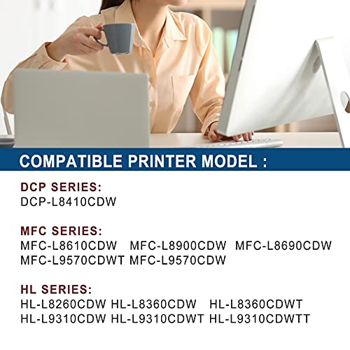 INDI 4 Pack TN-436BK TN-436C TN-436M TN-436Y for TN436 TN-436 Extra High Yield Toner Cartridge Replacement for Brother DCP-L8410CDW HL-L8360CDW MFC-L8900CDW L9570CDW L8610CDW Printer(1BK+1C+1M+1Y)