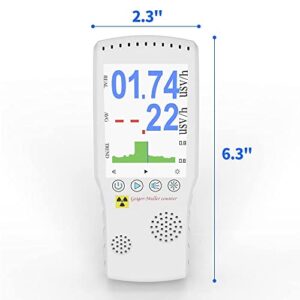 SHENGSHIYU Digital Electromagnetic Field Radiation Detector Handheld Radiation Dose Alarm High Accuracy for Pollution Monitoring Marble Radioactive Alarm,White