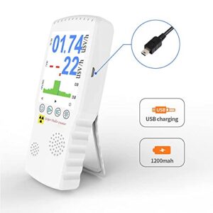 SHENGSHIYU Digital Electromagnetic Field Radiation Detector Handheld Radiation Dose Alarm High Accuracy for Pollution Monitoring Marble Radioactive Alarm,White