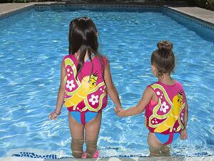 poolmaster 50554 learn-to-swim butterfly swim vest – 1-3 years old pink, small