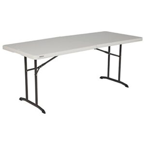 lifetime 80382 commercial fold-in-half table, 6-foot, almond