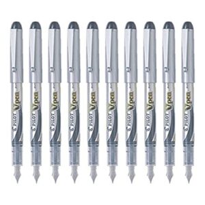 pilot v pen (varsity) disposable fountain pen, fine point, black ink, value set of 10