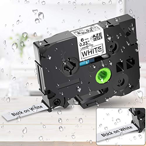 GREENCYCLE 10-Pack Compatible for Brother 1/4" 0.23" x 26.2ft Black on White TZe-211 AZE211 TZ-211 TZ211 Standard Laminated Label Tape for P Touch PT-D210 PTD400AD PT1230 PTH110 PT Cube Labeler