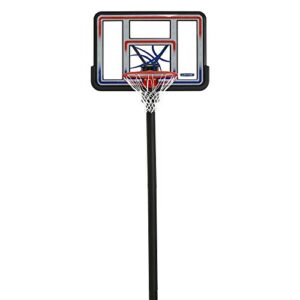 lifetime 1008 adjustable in-ground basketball hoop, 44-inch backboard, red/white/blue
