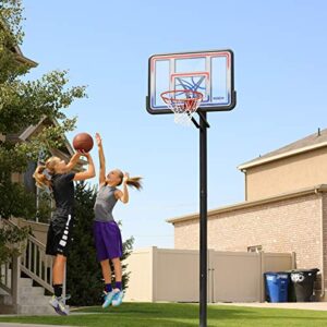 Lifetime 1008 Adjustable In-Ground Basketball Hoop, 44-Inch Backboard, Red/White/Blue