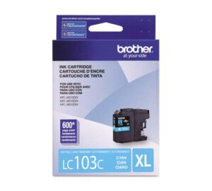 brother lc103c, lc-103c, innobella high-yield ink, 600 page-yield, cyan, case of 2