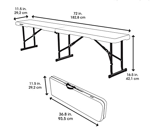 Lifetime 80305 Portable Folding Bench , White