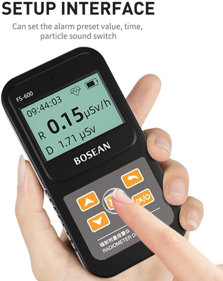 HPDONM Handheld Portable Nuclear Radiation Detector, 2022 New Radiation Dose Alarm Counter, Marble Radioactive Monitor Digital Meter High Sensitivity Accuracy Large Screen