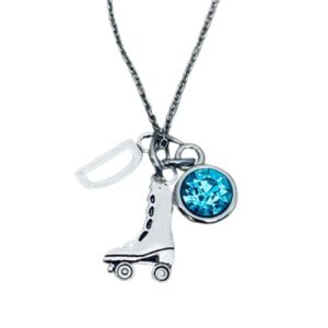 personalized girls roller skating necklace, roller derby pendent charm necklace for roller skaters – roller gifts for women, teens and girls