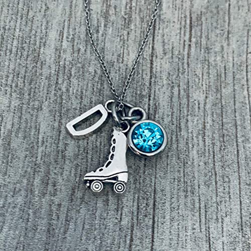 Personalized Girls Roller Skating Necklace, Roller Derby Pendent Charm Necklace For Roller Skaters - Roller Gifts for Women, Teens and Girls