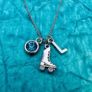 Personalized Girls Roller Skating Necklace, Roller Derby Pendent Charm Necklace For Roller Skaters - Roller Gifts for Women, Teens and Girls