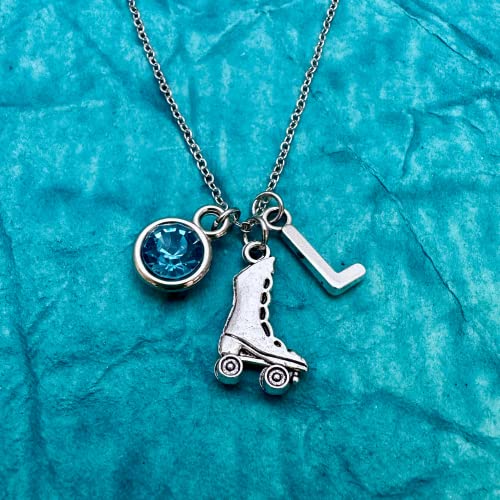 Personalized Girls Roller Skating Necklace, Roller Derby Pendent Charm Necklace For Roller Skaters - Roller Gifts for Women, Teens and Girls