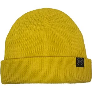 Twenty One Pilots Beanie Hat Double Bars Band Logo Official Yellow Size One Size