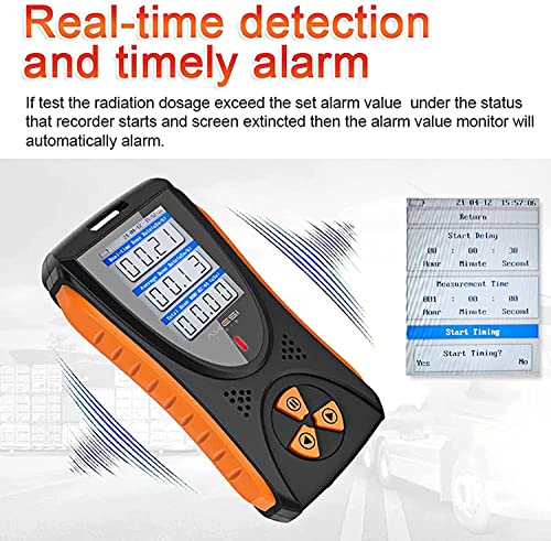 YNITJH Portable Geiger Counter Nuclear Radiation Monitor Alarm Nuclear Radiation Detector Personal Dose Ore Xy Ray Measuring Instrument Dosimeter Digital Meter High Sensitivity