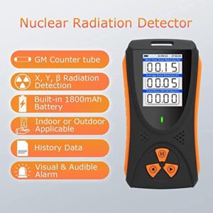 YNITJH Portable Geiger Counter Nuclear Radiation Monitor Alarm Nuclear Radiation Detector Personal Dose Ore Xy Ray Measuring Instrument Dosimeter Digital Meter High Sensitivity